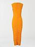  image of michelle-keegan-ruched-detail-bodycon-midi-dress-orange