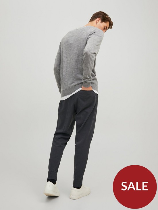 stillFront image of jack-jones-jack-amp-jones-marlo-elasticated-waist-trousers-dark-grey-melange