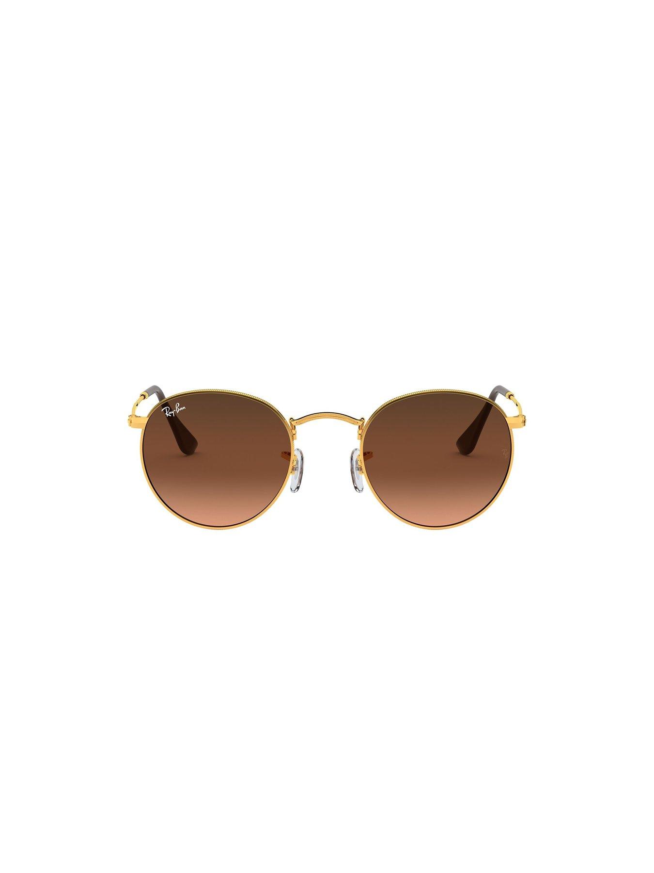 Ray-Ban Round Metal Round Sunglasses Light Bronze Frame With Pink ...