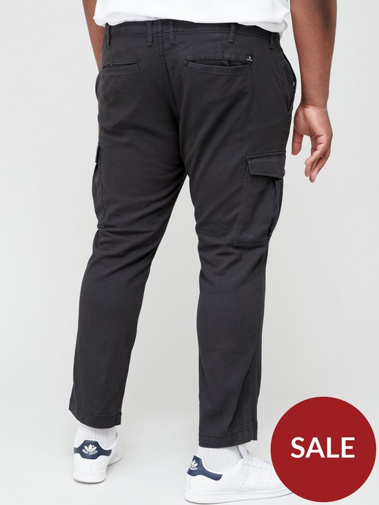 stillFront image of jack-jones-plus-marco-cargo-trousers-black