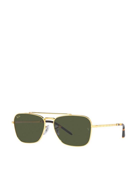 front image of ray-ban-new-caravan-rectangle-sunglasses