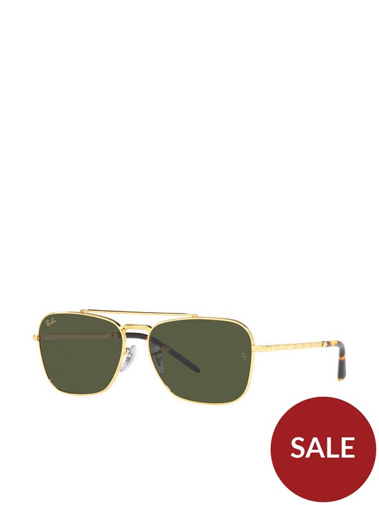 front image of ray-ban-new-caravan-rectangle-sunglasses
