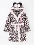  image of minnie-mouse-girls-minnie-mouse-animal-print-hood-detail-dressing-gown-pink