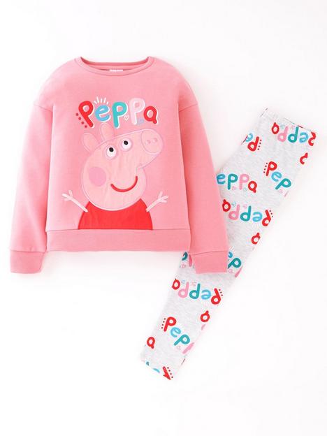 peppa-pig-girls-peppa-pig-applique-sweatshirt-andnbsplegging-set-pink