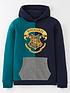  image of harry-potter-boys-harry-potter-cut-and-sew-chest-print-hoodie-navy