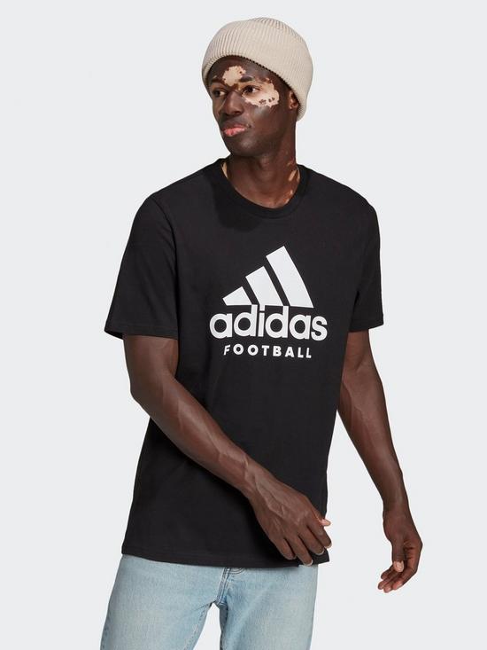 front image of adidas-football-logo-t-shirt