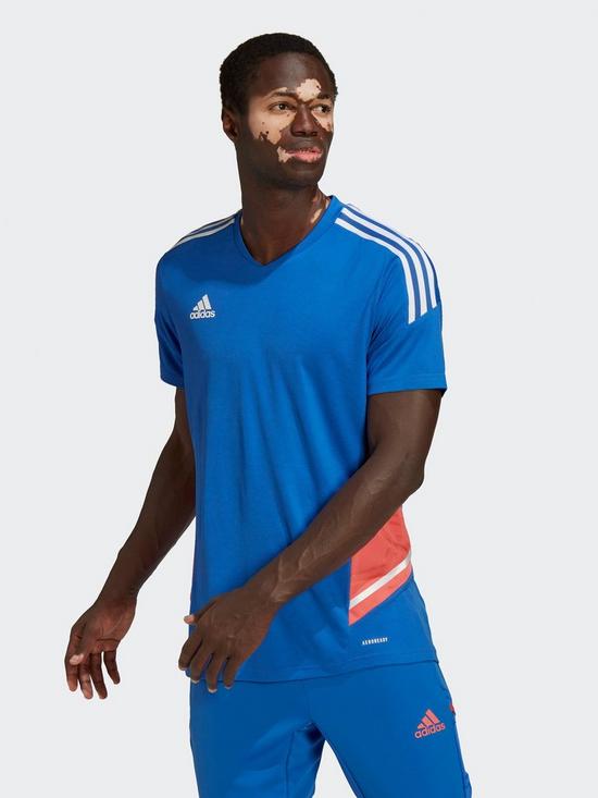front image of adidas-condivo-22-predator-jersey-blue
