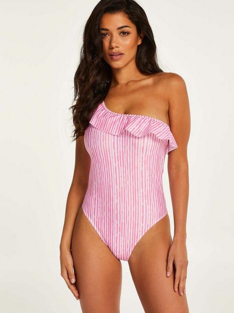 hunkemoller-julia-frill-one-shoulder-swimsuit-pink