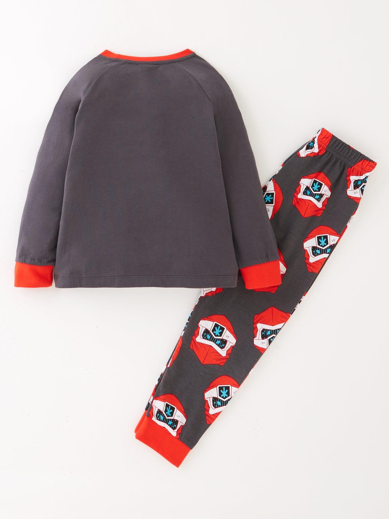back image of lego-boys-lego-ninjago-contrast-raglan-sleeve-pyjama-black