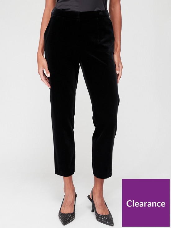 front image of v-by-very-velvet-straight-leg-trousers-black