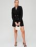  image of v-by-very-boucle-pearl-button-blazer-dress-black