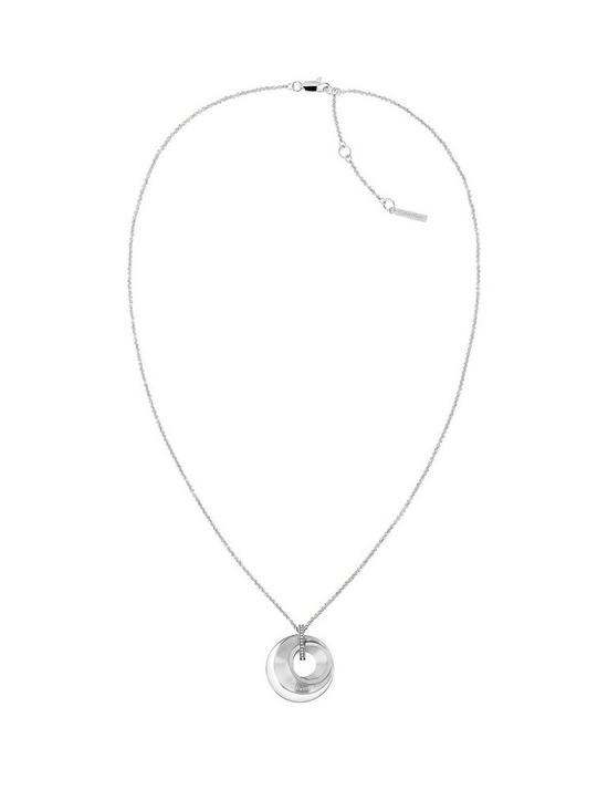 front image of calvin-klein-playful-circular-shimmer-ladies-necklace
