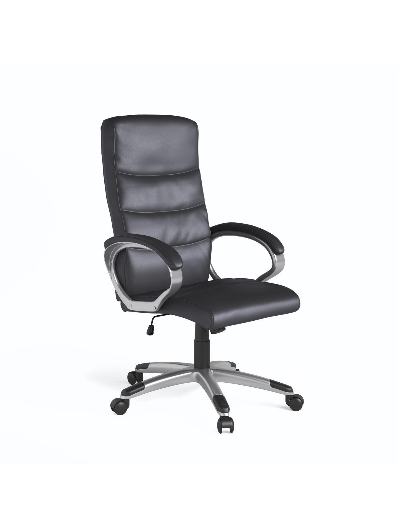 Alphason Hampton Leather Office Chair - Black