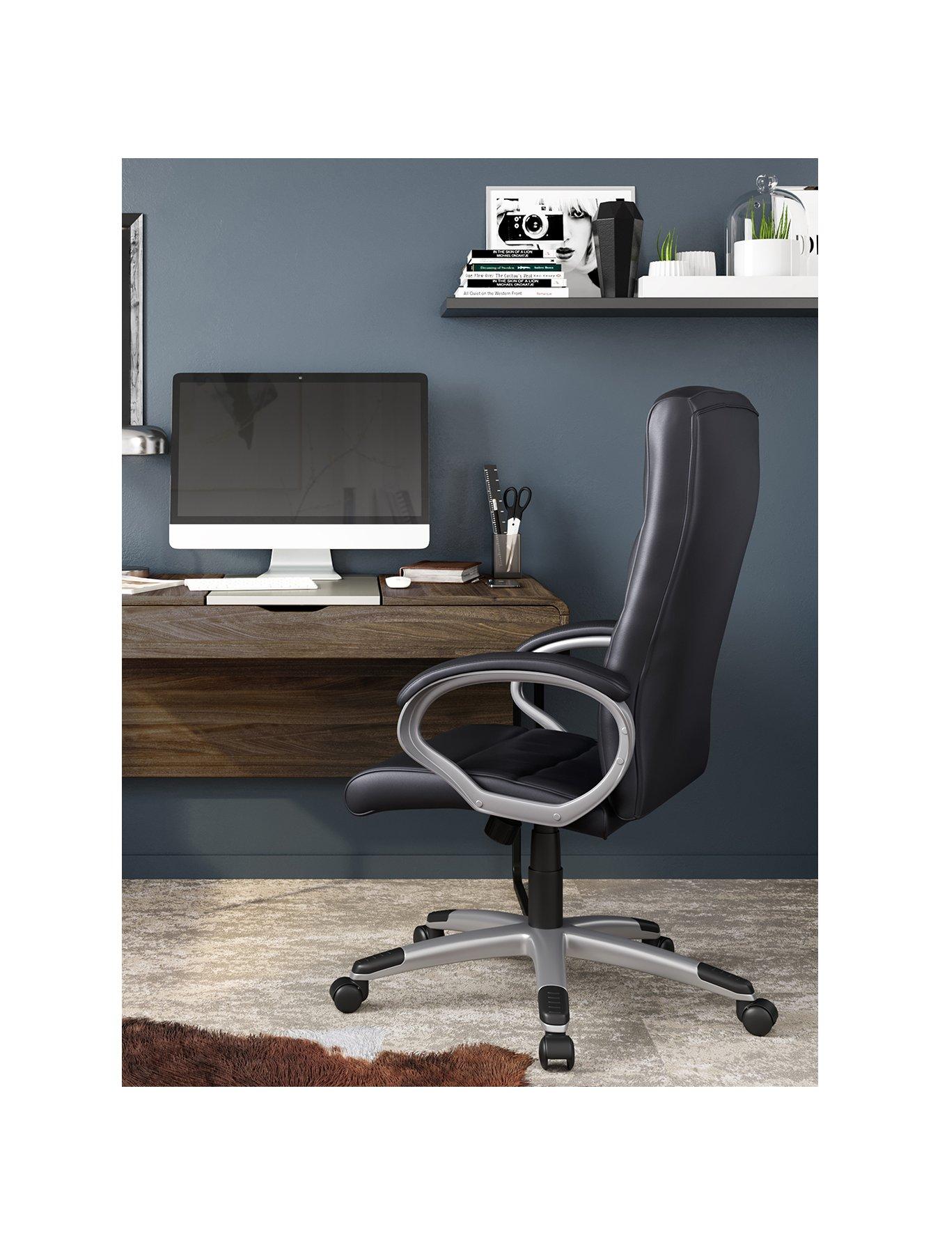 Alphason Hampton Leather Office Chair Black