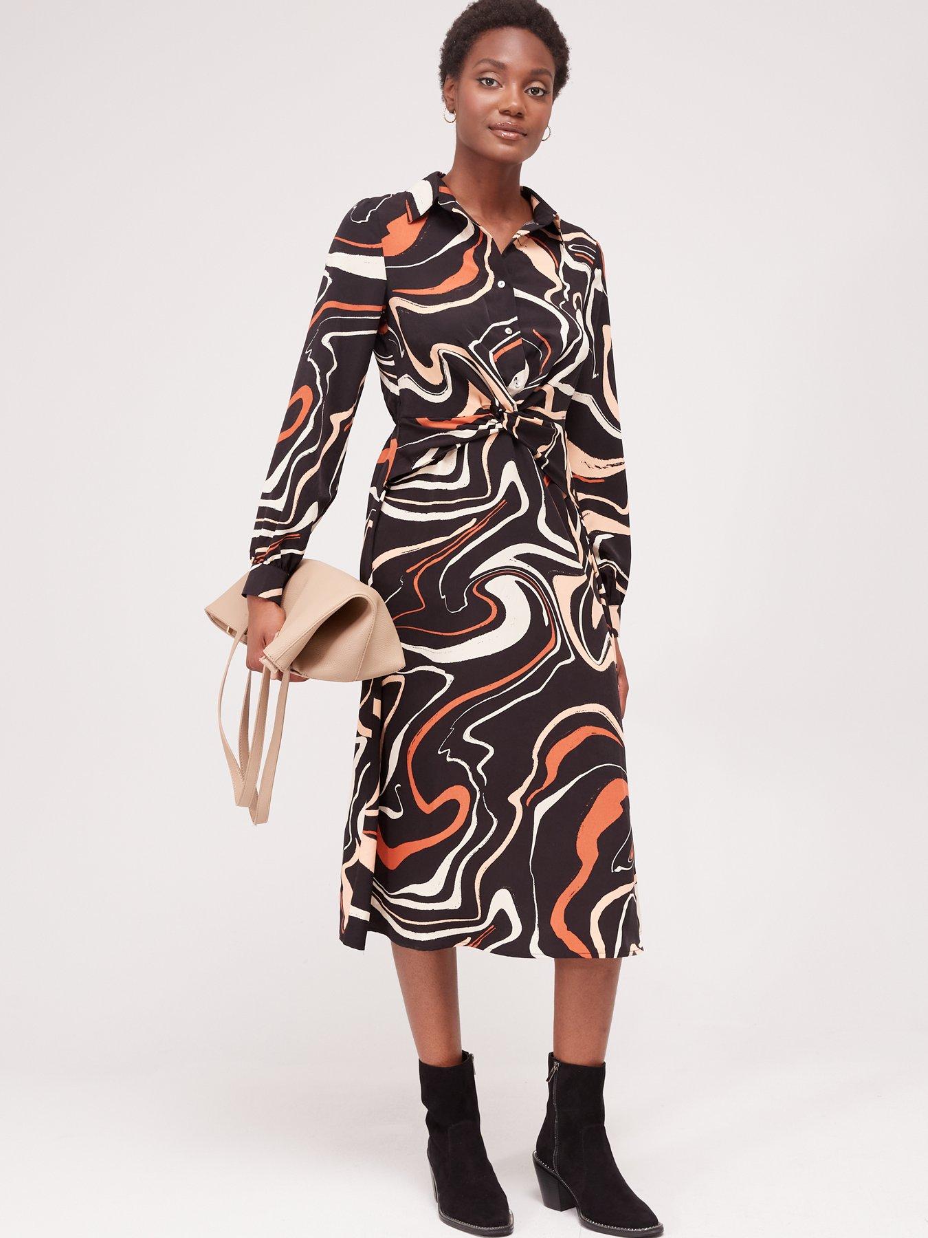 Long sleeve hotsell twist front dress