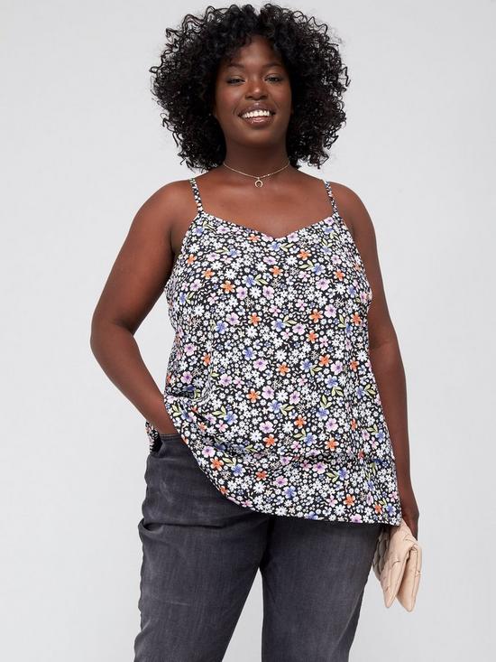 front image of v-by-very-curve-double-layer-cami-floral