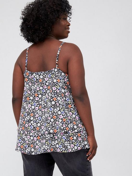 stillFront image of v-by-very-curve-double-layer-cami-floral