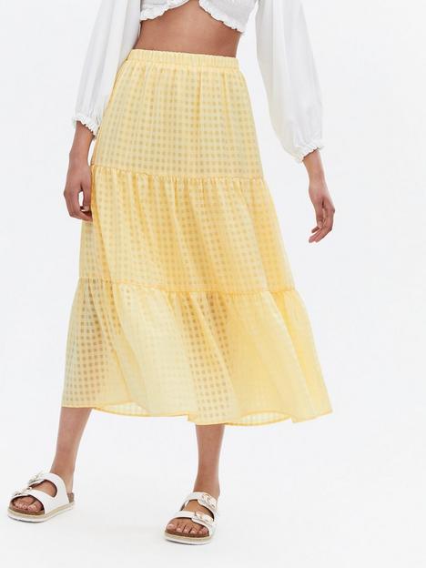 new-look-gingham-tiered-midi-skirt-pale-yellow