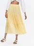  image of new-look-gingham-tiered-midi-skirt-pale-yellow