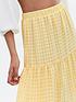  image of new-look-gingham-tiered-midi-skirt-pale-yellow