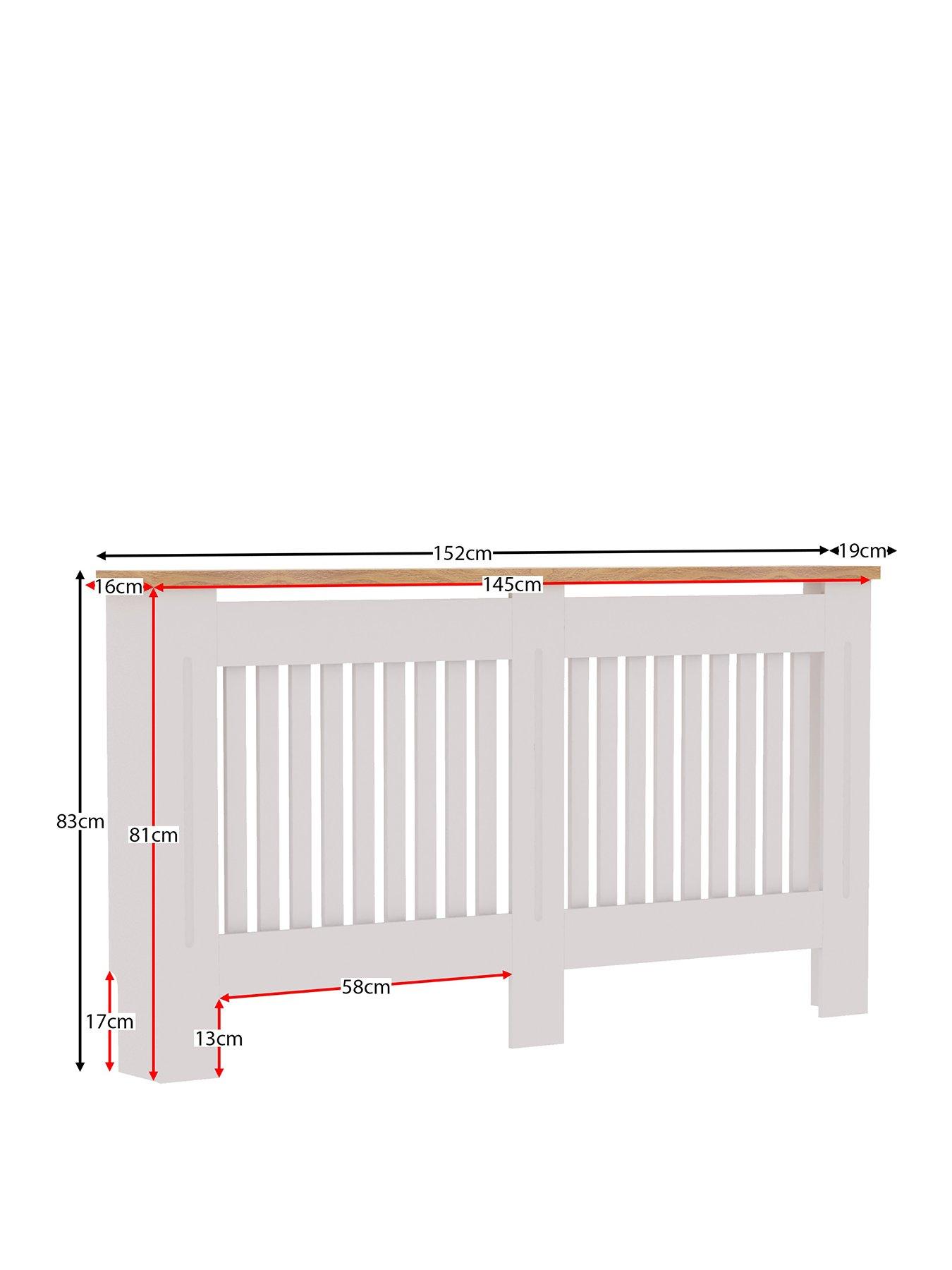 Image 2 of 6 of Vida Designs Arlington Large Radiator Cover - White