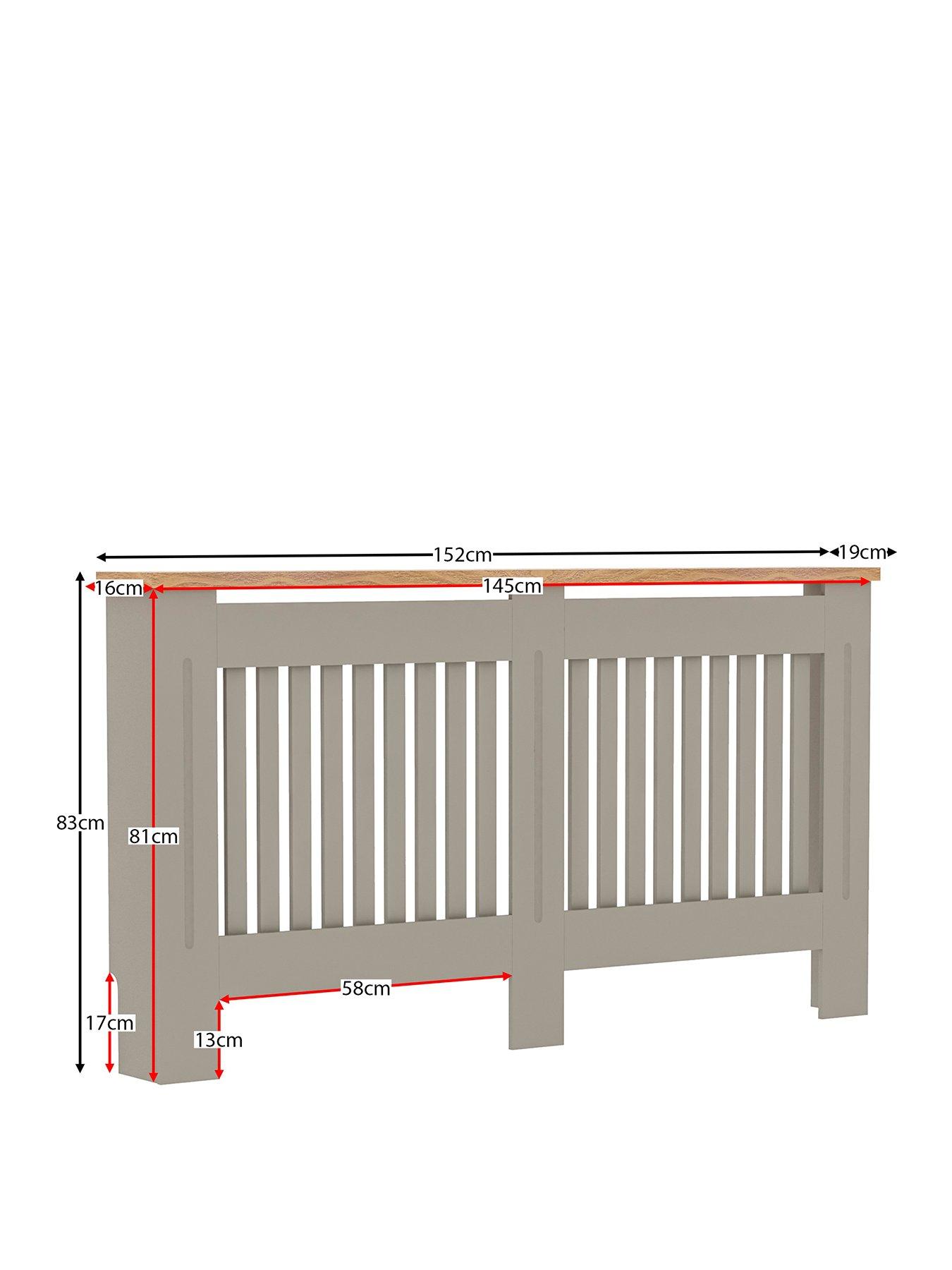  image of vida-designs-arlington-large-radiator-cover-grey