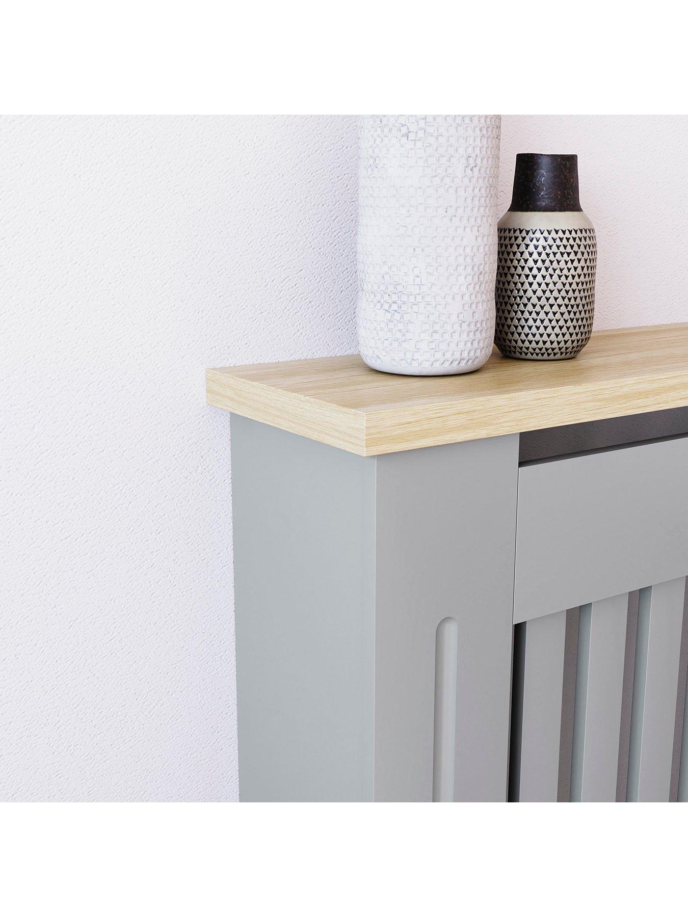  image of vida-designs-arlington-large-radiator-cover-grey