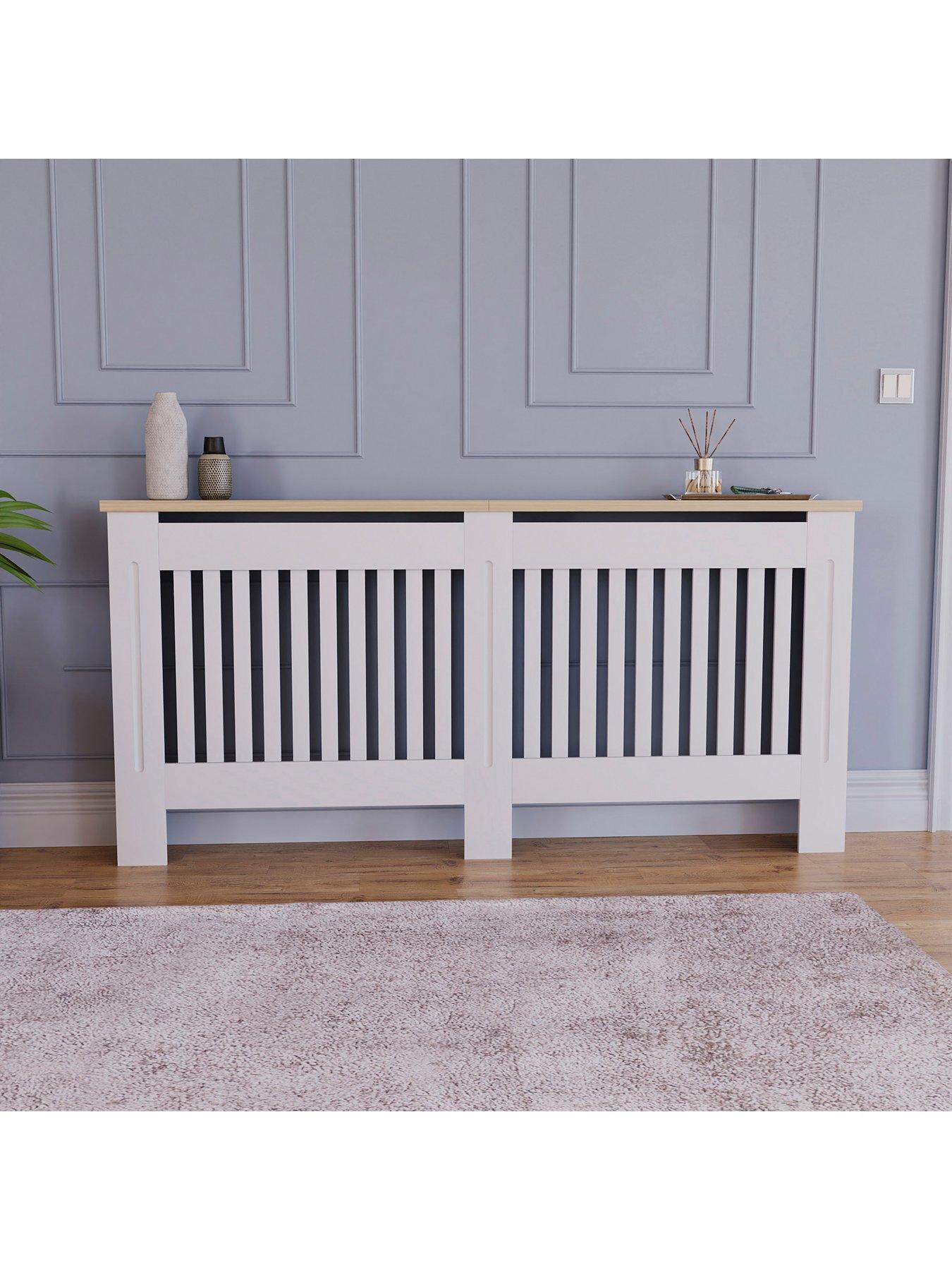  image of vida-designs-arlington-extra-large-radiator-cover-white