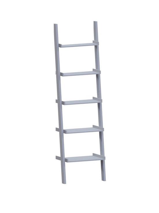 stillFront image of vida-designs-york-5-tier-ladder-bookcase-grey