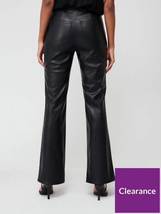 stillFront image of millie-mackintosh-x-very-faux-leather-full-length-wide-leg-trouser-black