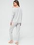  image of v-by-very-off-the-shoulder-soft-touch-loungewear-set-greynbsp