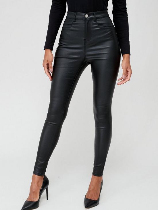 front image of v-by-very-addison-coated-super-high-super-skinny-jean-black