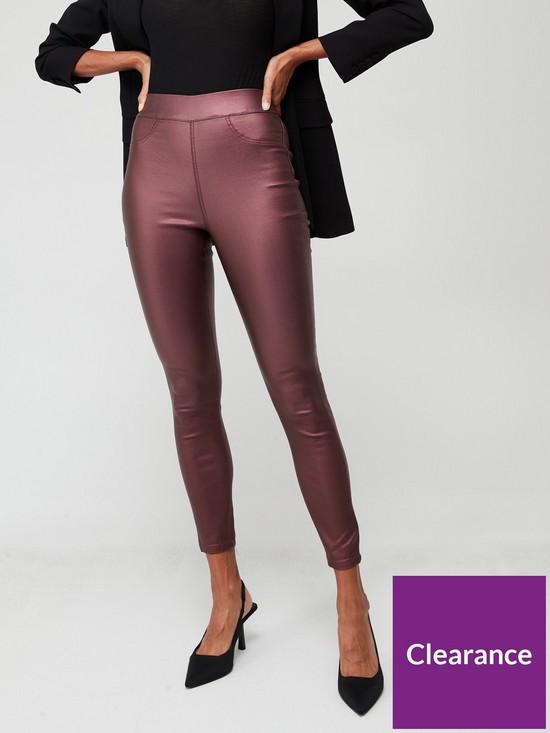 front image of v-by-very-coated-denim-jegging-metallic-mauve