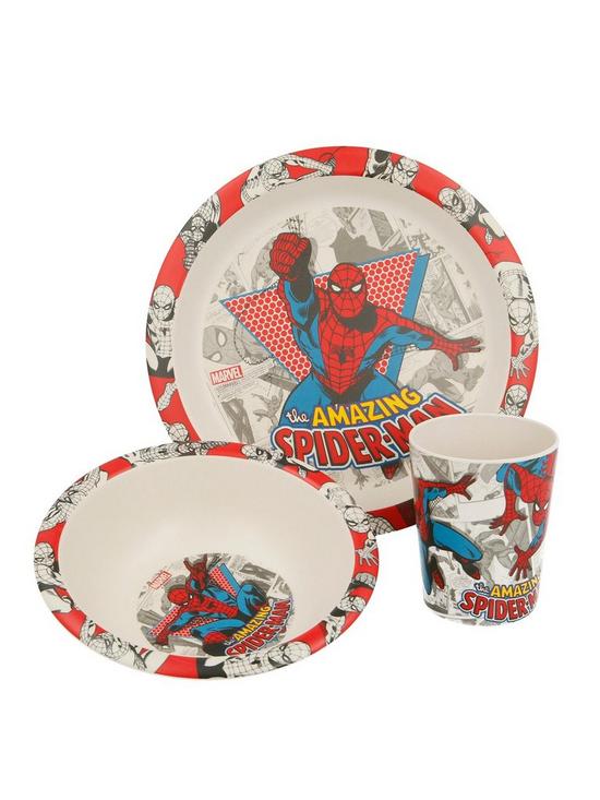 front image of spiderman-3-piece-spiderman-premium-dinner-set