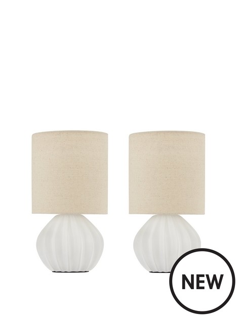 set-of-2-rounded-ribbed-ceramic-table-lamps-white