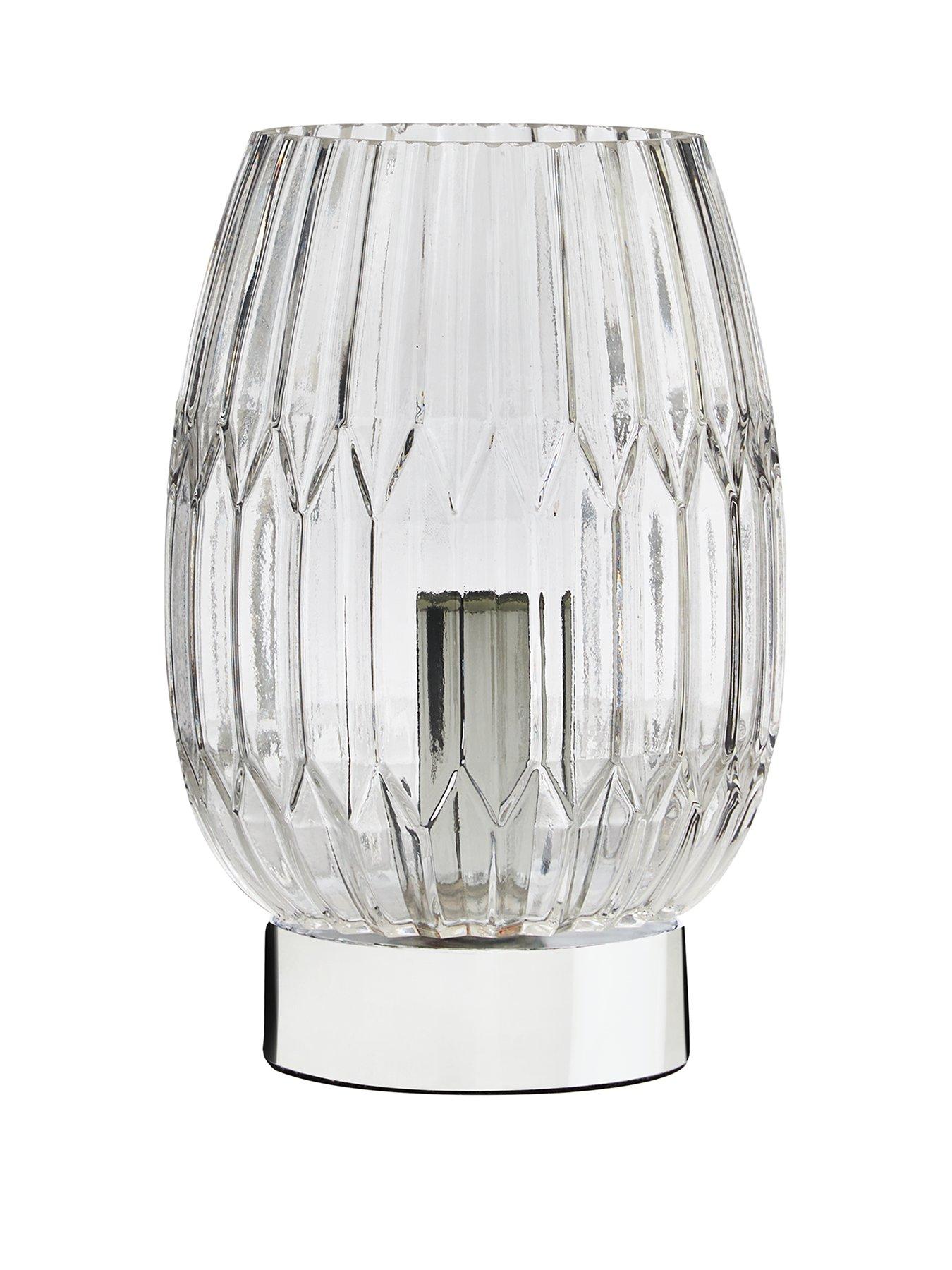 Image 2 of 4 of The Very Collection Emma Ribbed Touch Table Lamp - Clear Chrome