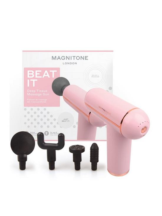 stillFront image of magnitone-beatnbspit-deep-tissue-massage-gun-pink