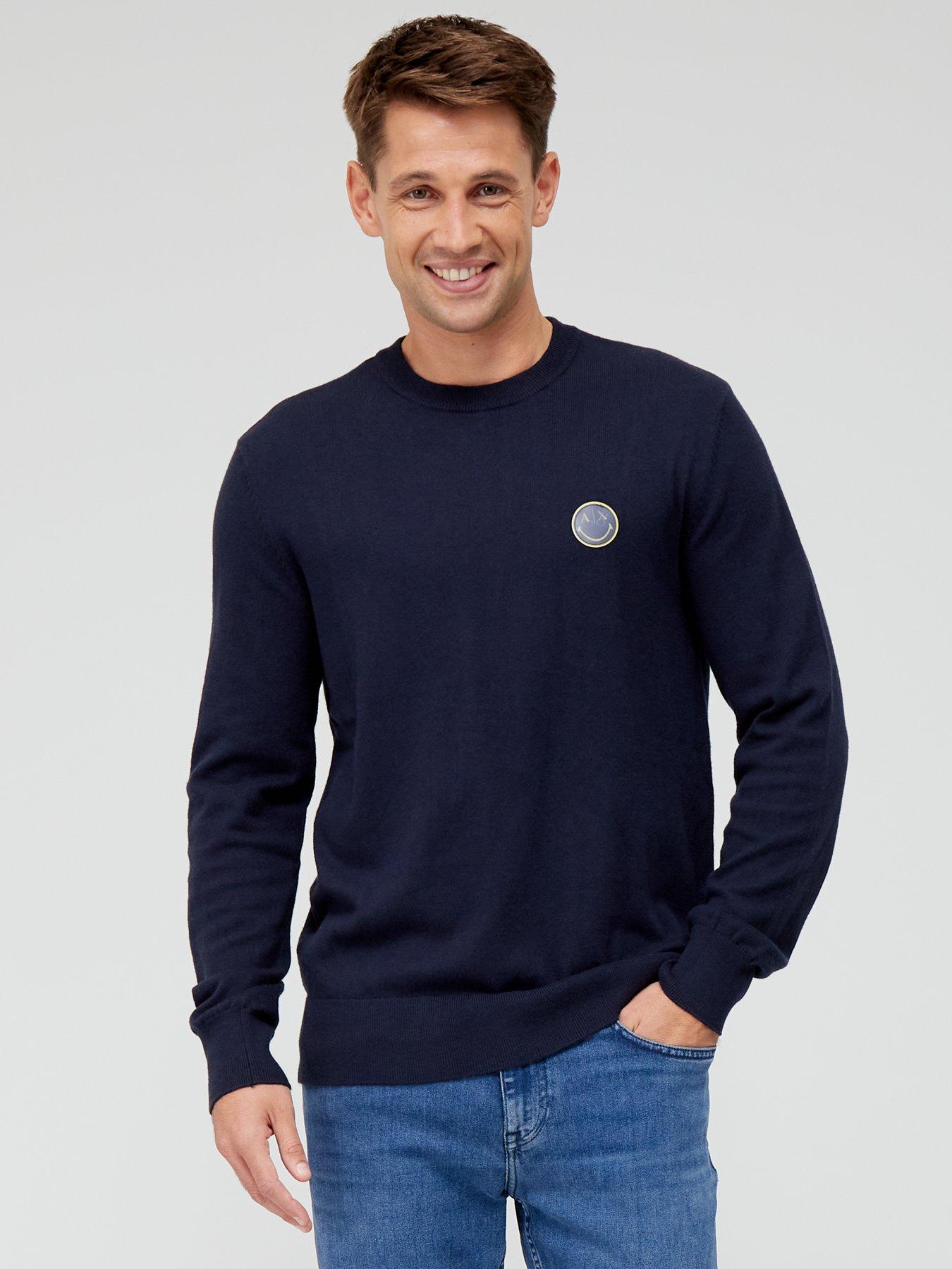 Armani Exchange AX X Smiley Face Sweatshirt Navy