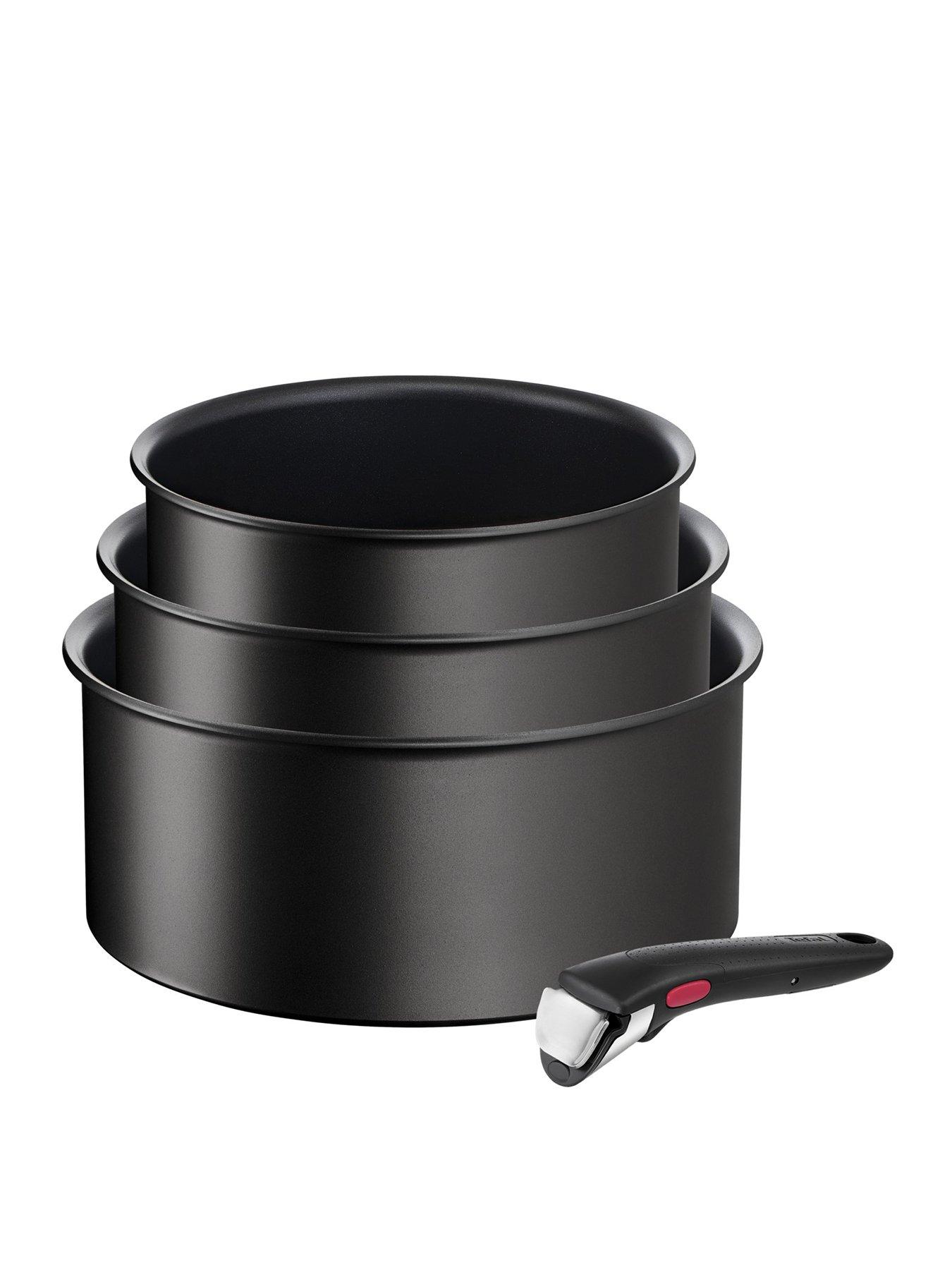 undefined Ingenio Eco Resist 4pc Aluminium Stackable Pan Set Black