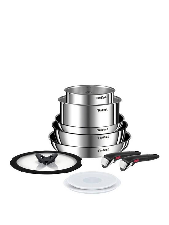 front image of tefal-ingenio-emotion-10pc-removable-handle-stackable-induction-pan-set-l897sa74