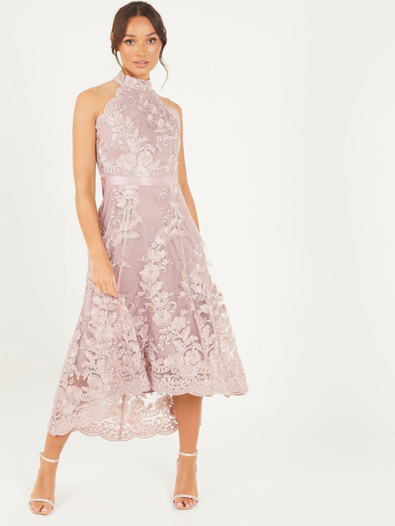 Quiz Lace Dip Hem Dress | Littlewoods