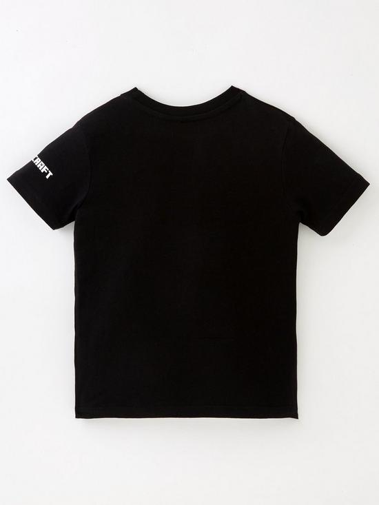 back image of minecraft-full-print-t-shirt-black