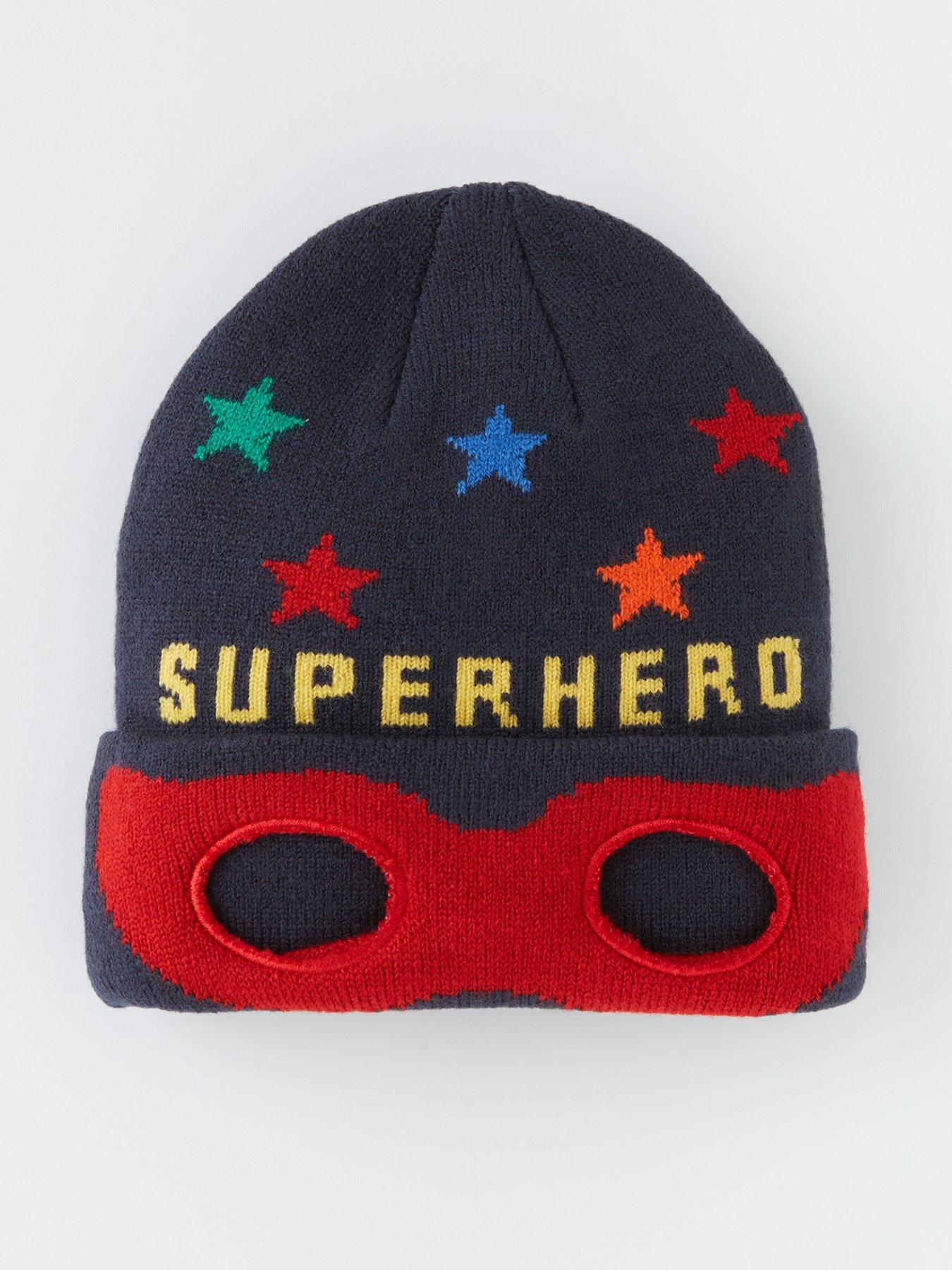  image of v-by-very-knitted-superhero-hat-navy