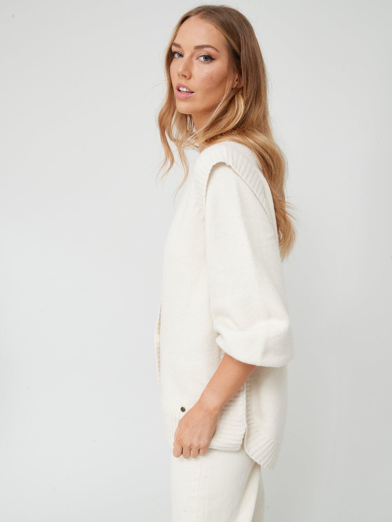  image of ted-baker-joplyin-shoulder-detail-oversized-cardi-natural
