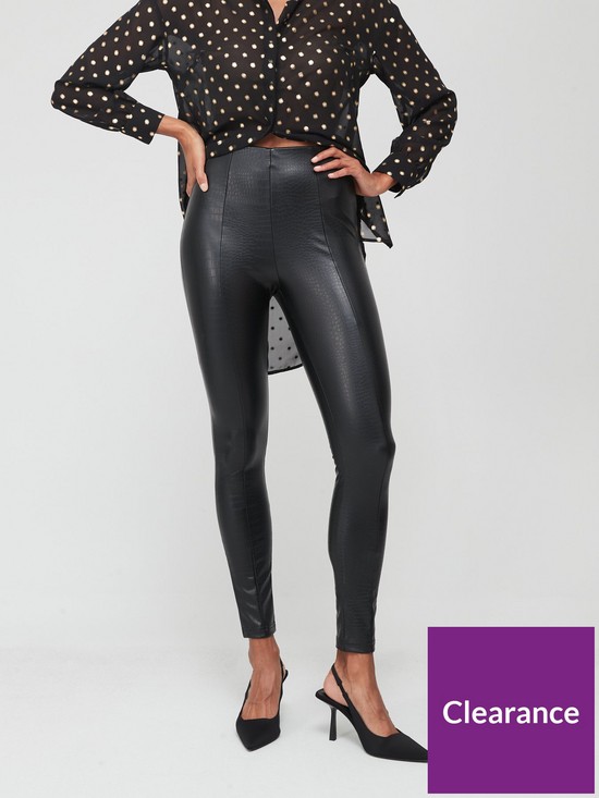 front image of v-by-very-faux-leather-croc-legging-black