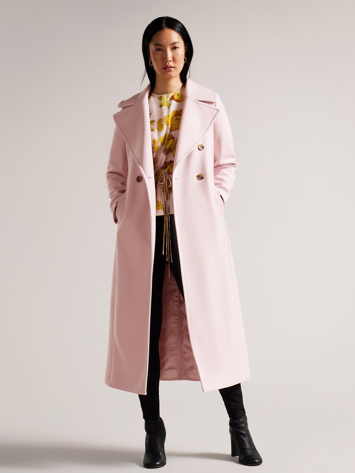 Ted Baker Marlei Full Length Pea Coat - Pink | littlewoods.com