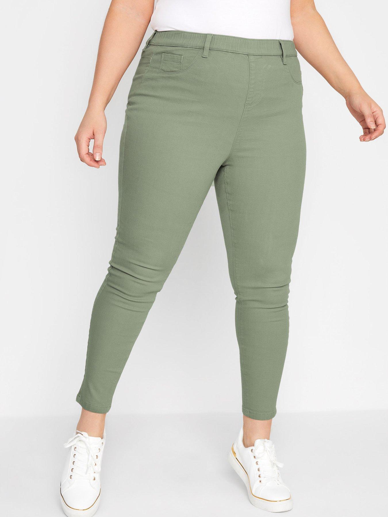 green khaki jeans womens