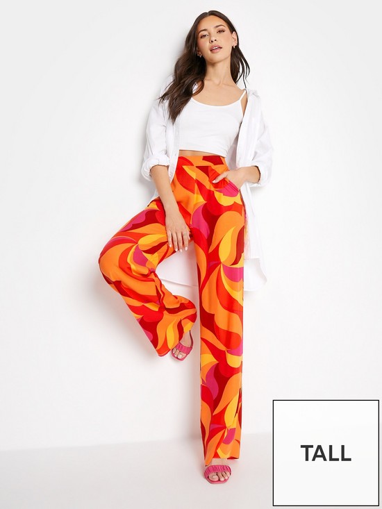 back image of long-tall-sally-swirl-wide-leg-trouser-orange