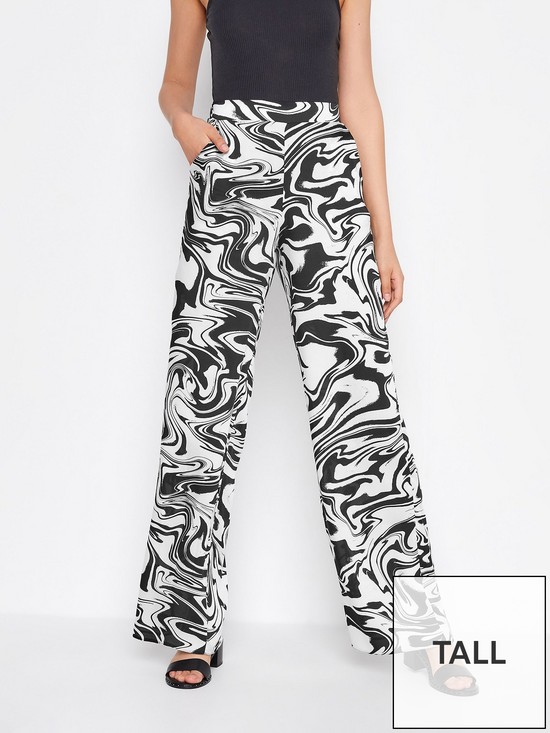 front image of long-tall-sally-marble-satin-wide-leg-trouser-blacknbsp