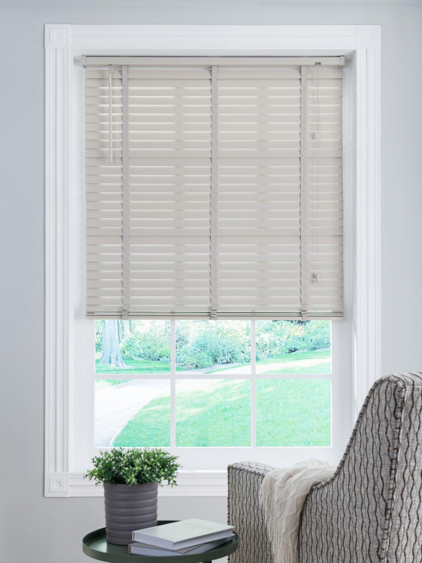 Details about   Steel Grey & White Embossed Pattern PVC Window Blind Venetian Blinds Trim-able 